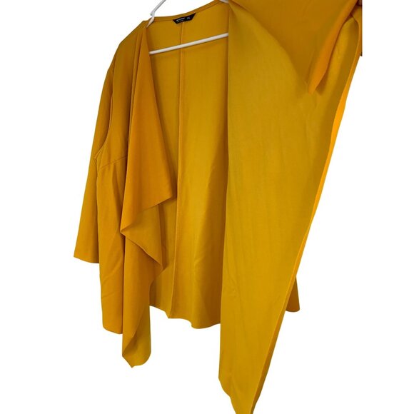 Shein Curve 3XL Marigold Yellow Drape Cardigan Summer RZ10403 3/4 Sleeve EUC - Picture 6 of 6